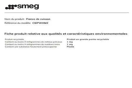 Cuisinière induction Smeg C6IPWHM2 - UBAYE ELECTROMENAGER