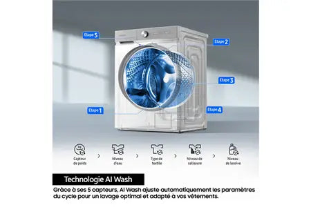 Lave-linge hublot Samsung WW11DG6B85LB BESPOKE AI