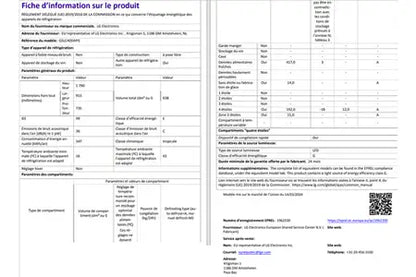 Réfrigérateur américain Lg GSLC40SWPE