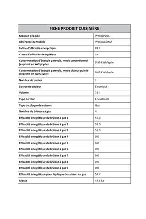 Gazinière Whirlpool W6G8LCSWXF Inox - UBAYE ELECTROMENAGER