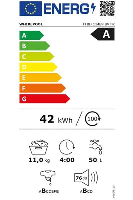 Lave-linge hublot Whirlpool FFBD11489BVFR Blanc