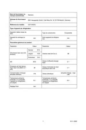 Congélateur bar Siemens GI21VADE0 - ENCASTRABLE 88CM - UBAYE ELECTROMENAGER
