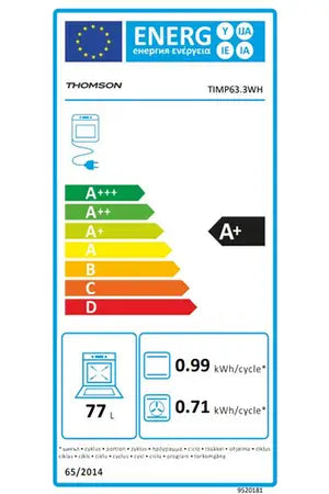 Cuisinière induction Thomson TIMP63.3WH - UBAYE ELECTROMENAGER