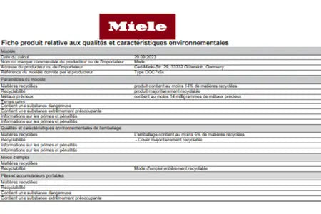 Four encastrable Miele dgc 7250 nr - UBAYE ELECTROMENAGER