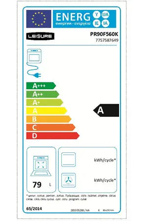 Piano de cuisson Leisure CUISINEMASTER PRO 90CM GAZ NOIR - PR90F560K - UBAYE ELECTROMENAGER