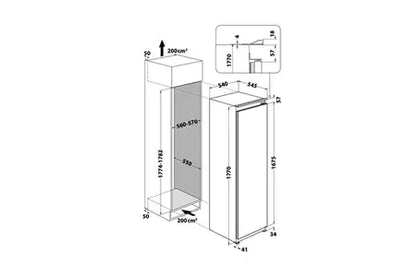 Réfrigérateur 1 porte Whirlpool WHSD18A031B2 P FR Encastrable 178 cm