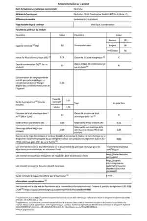 Sèche-linge à condensation Electrolux EW8HI9493DG