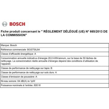 Aspirateur sans sac BOSCH BGS7SIL64 serie 8
