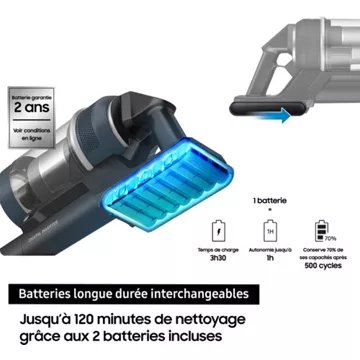 Aspirateur balai SAMSUNG Bespoke Jet Plus Complete 2 Batteries VS20B95B43N